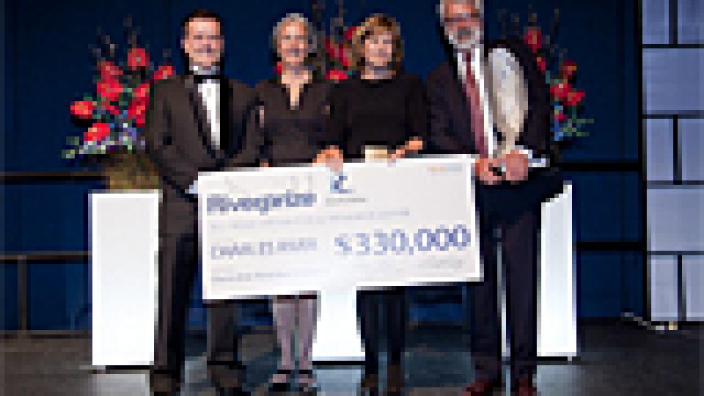 2011 Riverprize winners pose with prize check 