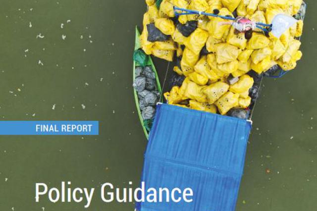 Cover of "Policy Guidance on Tackling Riverine Plastic Pollution in the Danube River Basin"
