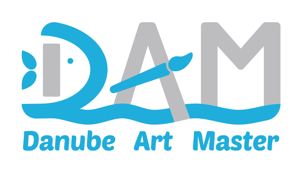 Danube Art Master logo in ICPDR grey and blue