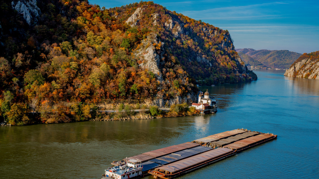 Barge in water