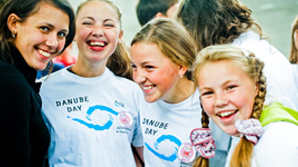 Young women at Danube Day event